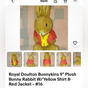 Royal Doulton Plush Peter Rabbit with Red and Yellow Jacket